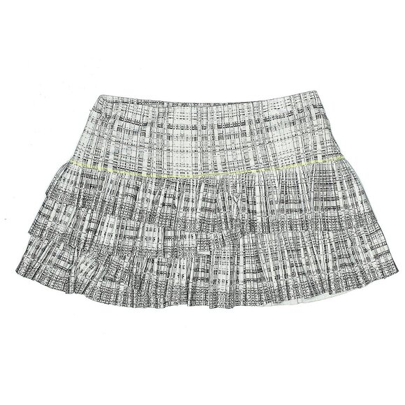 Lucky in Love Love  Pleated Scallop tennis Skirt grey white skort sz large - Picture 2 of 6